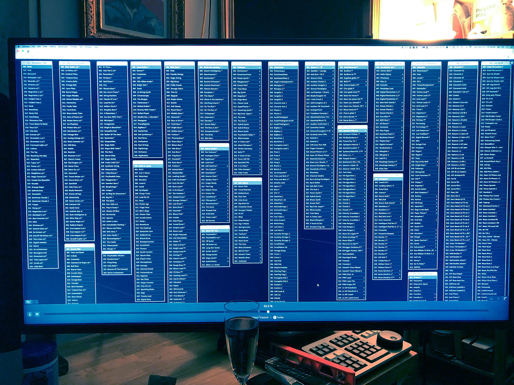 Large Sony 4K TV displaying graphical user interface.