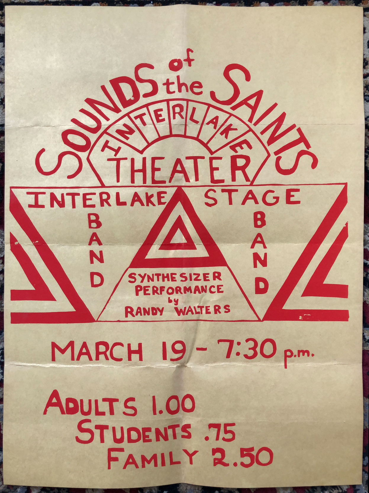 Here’s a rather primitive poster from the high school music festival where I first played solo synth live. 