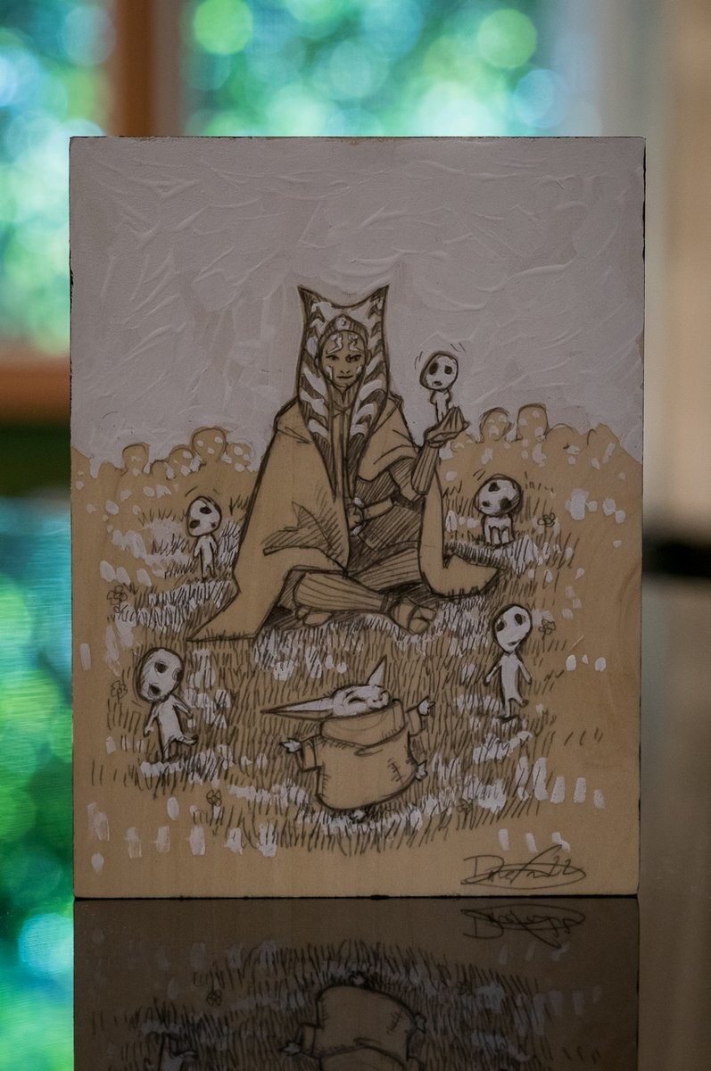 Art featuring both Ahsoka Tano and those little wobble-headed critters from Princess Mononoke!