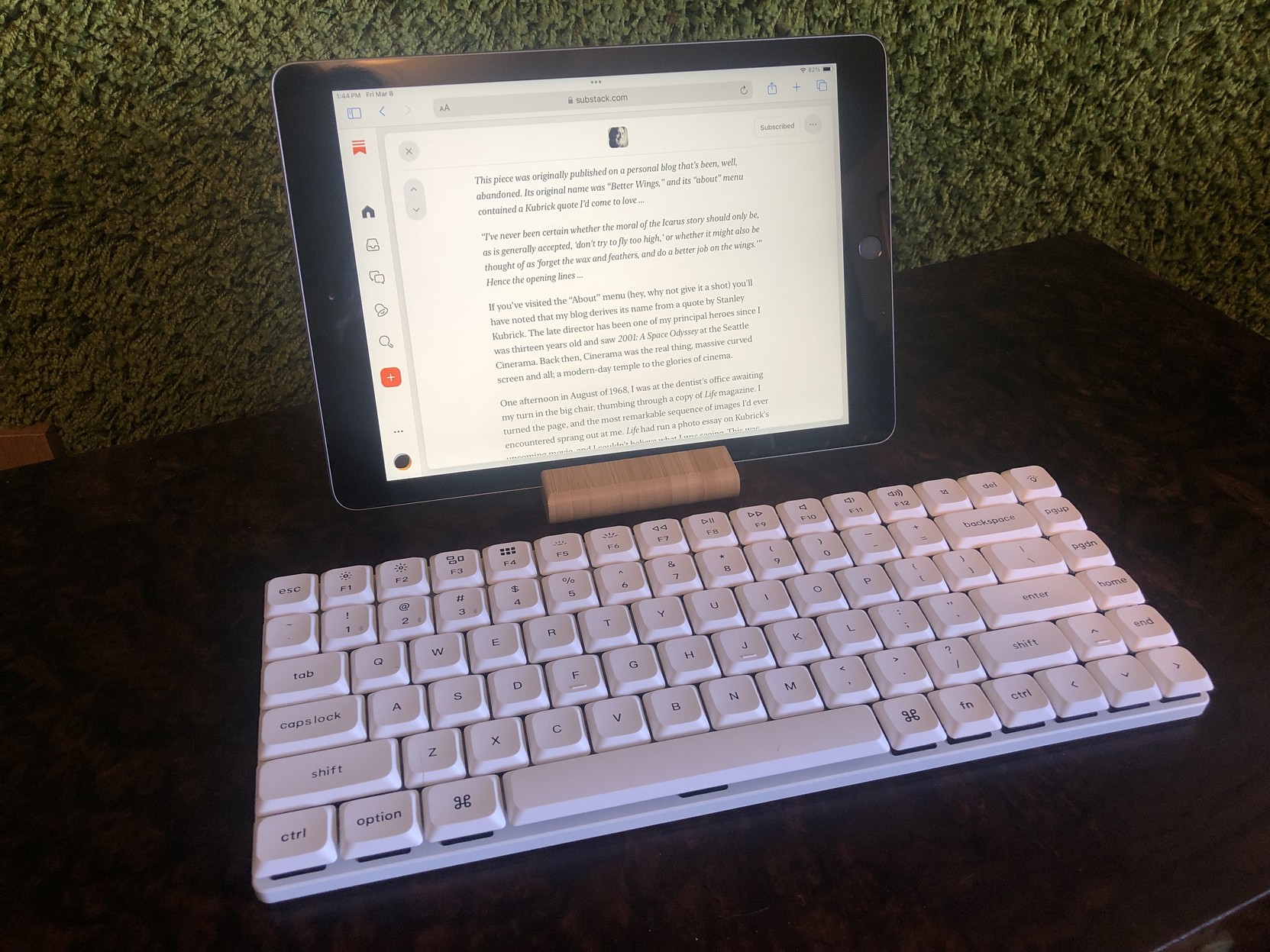 The keyboard, with the iPad in landscape orientation.