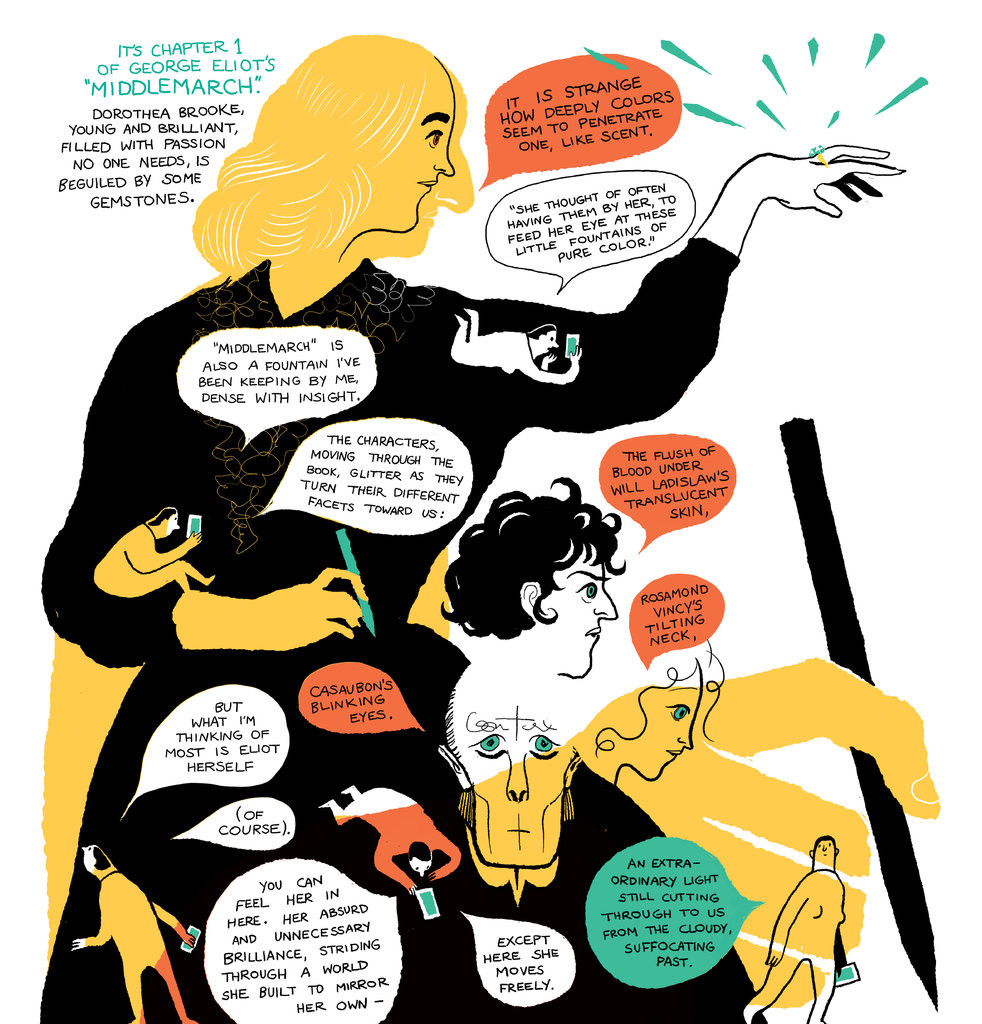 A beautiful illustration depicting characters from ‘Middlemarch.’