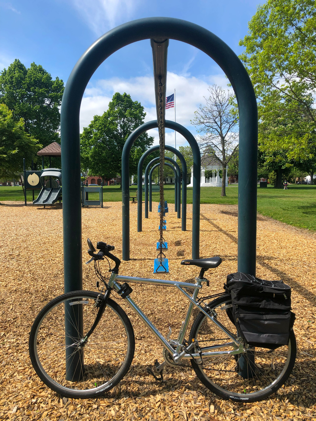 My refurbed GT Mirage gravel bike, with all the logo decals removed and the frame polished. Ready for adventure!