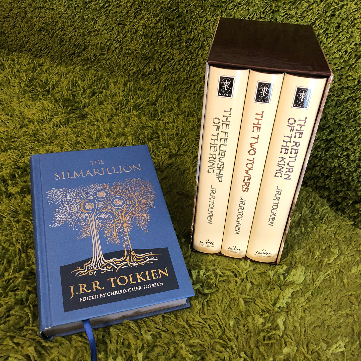 A new release of The Silmarillion, along with a pristine set of The Lord of the Rings. (I didn’t get the new deluxe volumes, as they’re huge, heavy, and somewhat impractical for extended reading.)