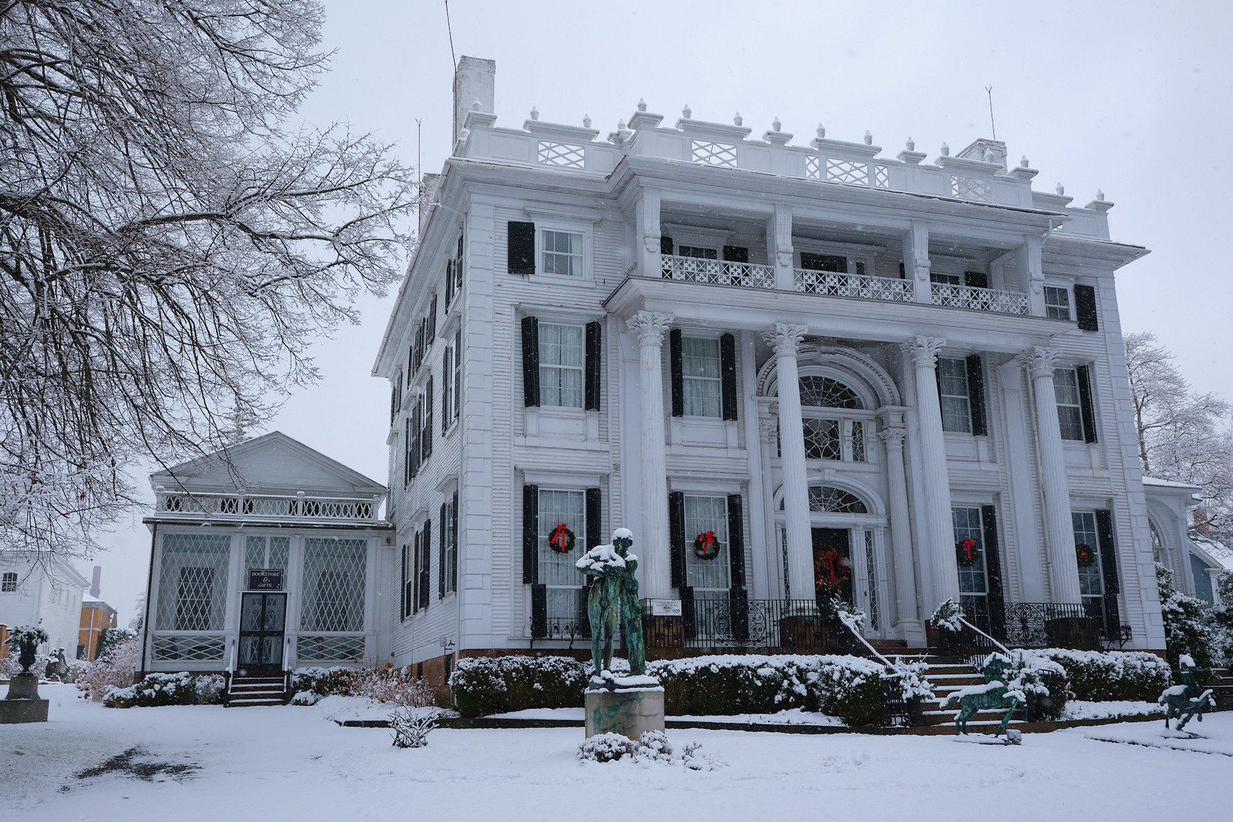 Linden Place, a Federal-style mansion built in 1810 for George and Charlotte DeWolf. 

It may be pretty, but the DeWolf family made its fortune in the slave trade … every trace of them in this town still gives me a deep and abiding sense of horror.