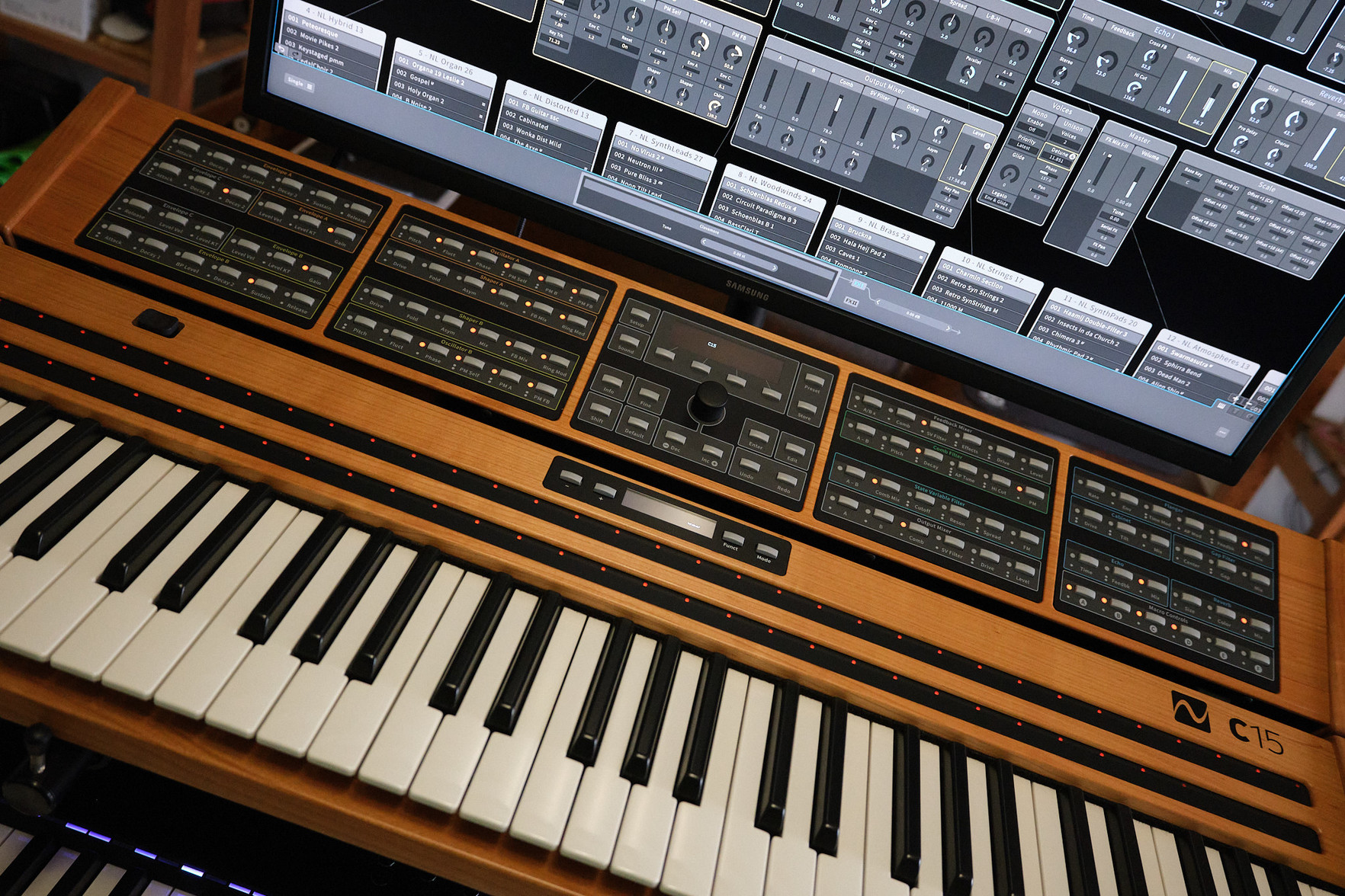 The C15 has its own built-in web server, and here it’s displaying its GUI with a Chrome browser and a cheap dedicated 4K monitor.