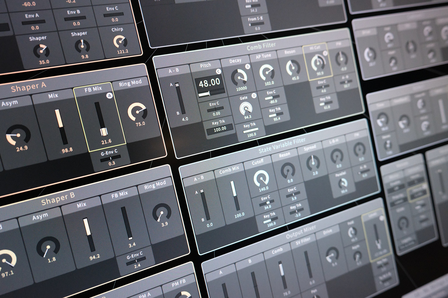 A close-up of some of the C15’s GUI display.