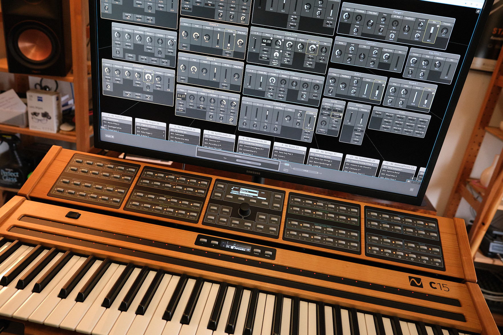 The Nonlinear Labs C15 synthesizer, with its dedicated monitor.

This is an unbelievable instrument; unlike any synth I’ve ever played.

Thanks to Stephan Schmitt, and everyone at Nonlinear Labs in Berlin.

https://www.nonlinear-labs.de/index.html